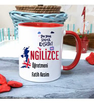 İngilizce  Öğretmenine Özel Öğretmenler Günü Hediyesi Kişiye Özel Kupa Bardak