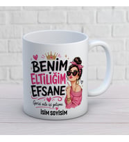 Kişiye Özel Elti Tasarımlı Eltiliğim Efsane Yazılı İsimli Seramik Kupa Bardak