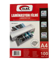 Elba Laminasyon Filmi A4 100 Micron 100 Lü 216 x 303 MM Laminasyon Filmi