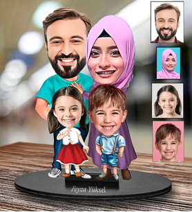 Aile Tasarımlı Karikatür Biblo 147