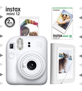 Instax mini 12 Beyaz Fotoğraf Makinesi-10'lu Film ve Mini Albüm Seti
