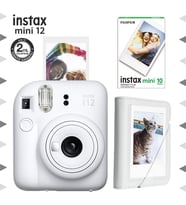 Instax mini 12 Beyaz Fotoğraf Makinesi-10'lu Film ve Mini Albüm Seti