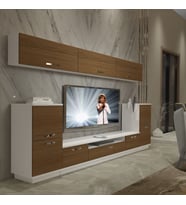 Decoraktiv Trendstyle 9 Slm Tv Ünitesi Tv Sehpası - Beyaz Ceviz (Beyaz - Ceviz)
