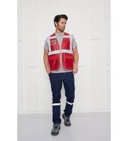 Orange Safety Mühendis Tipi İkaz Yeleği Kırmızı