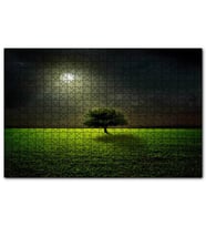 Cakapuzzle  Dolunayda Çayırlar  Yalnız Ağaç  Puzzle Yapboz MDF (Ahşap) (120 Parça)