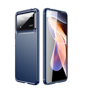 Xiaomi Poco X4 Pro 5G Kılıf Zore Negro Karbon Tasarım Silikon Kılıf (Lacivert)