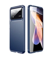 Xiaomi Poco X4 Pro 5G Kılıf Zore Negro Karbon Tasarım Silikon Kılıf (Lacivert)