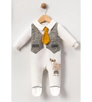 SAHTE YELEKLİ UÇAKLI AYI'LI BEBE ERKEK TULUM