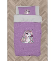 MEKTA HOME BEBEK VE ÇOCUK ODASI Mor Unicorn Desenli Nevresim Takımı