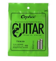 Orphee Tx620 Akustik Gitar Teli Seti (aksesuar - Phosphor Bronze)  %75 Bakır Ve %25 Kalay Karışımı, Parlak Ve Zengin Harmonikler, Korozyona Dayanıklı Kaplama  Ölçüler: 010-047 Extra Light