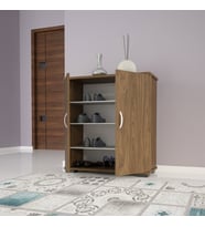 MODİLAYN ARD-114 70 x 76 x 32 cm 2 Kapaklı 3 Raflı 4 Bölmeli Ayakkabı Dolabı Antre Ayakkabılık  (Beyaz)