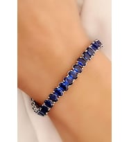 Sky Diamond Blue Creative Sapphire 925 ayar Gümüş Lüks Bileklik