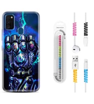 Samsung M21 M22 M23 M30 M31S M32 Kılıf Kablo Koruma Spiral Silikon Thunder Play 1760