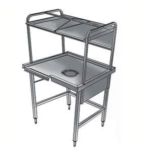 Electrolux Professional Bulaşık Kabul Tezgahı, 1 Sıyırma Hunisi, Basket Raflı, Sağdan Sola - 1000x800 Mm BHST1008R