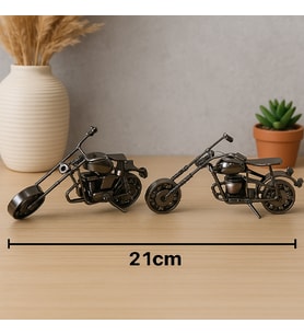 Metal Bilyeli Motor Orta Boy – Dekoratif Masa Üstü Motor Biblo – 21 cm (Karışık)