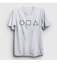 Presmono Unisex Beyaz Green Symbols Squid Game T-Shirt 260331tt (Beyaz)