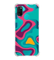 Samsung Galaxy M30s  Köşe Korumalı Antişok Kapak Renkli Desen Tasarımlı Şeffaf Silikon Kılıf
