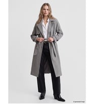 LCW Vision Gri Kruvaze Yaka Oversize Kadın Kaşe Kaban