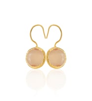 Kadir Jewellery 22 Ayar Altın Kaplama Kadın Taşlı Küpe -El İşçiliği Ve Hipoalerjenik Küpe -E01
