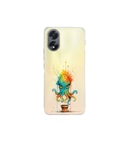 Oppo Reno A38 ile uyumlu Splash ahtapot tasarımlı şeffaf silikon kılıf