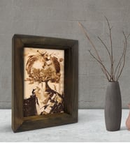BK Gift Atatürk Temalı Dekoratif Doğal Masif Ahşap Çerçeve 15x20cm-41 (Beyaz)