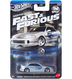 Hot Wheels Fast And Furious Graphic Remix Auto Acura Integra Sedan Gsr - Model Cast Ölçek 1:64 - Uzu (Çok Renkli)