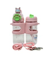 SHOTAY ÇİFT GÖZLÜ TRITAN MATARA PEMBE 900 ML.