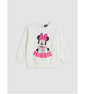 LC WAIKIKI Ekru Minnie Mouse Kız Çocuk Sweatshirt