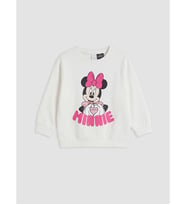 LC WAIKIKI Ekru Minnie Mouse Kız Çocuk Sweatshirt
