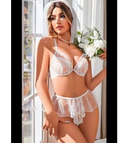 Fantezia Night Kadın Beyaz Dantel Fantezi Kostümü 2123