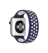 Uray store Apple Watch 42mm Ayarlı Delikli Silikon Kordon - Lacivert-Beyaz