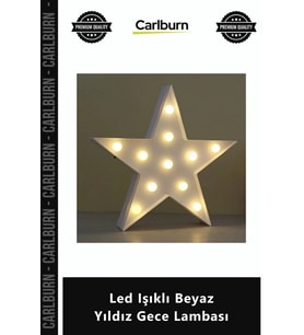 Özel Üretim Dekoratif Gün Işığı Pilli Duvar Masa Üstü Modern Şık Led Işıklı Beyaz Yıldız Gece Lambas