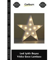 Özel Üretim Dekoratif Gün Işığı Pilli Duvar Masa Üstü Modern Şık Led Işıklı Beyaz Yıldız Gece Lambas