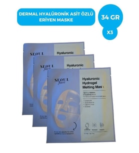 Seoulface Hyalüronik Asit Hydrojel Şeffaflaşan Eriyen Maske 34g 3 Adet