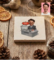 Kişiye Özel Karikatürlü Endüstri Mühendisi Bardak Altlığı Mühendisler Günü Hediyesi