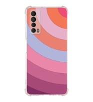 PrintiFy Huawei P Smart 2021 Uyumlu Köşe Korumalı Renk Cümbüşü F Tasarımlı Şeffaf Silikon Kılıf