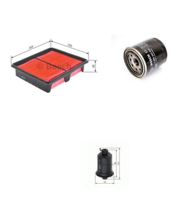 Bosch Filtre Bakım Seti Honda Cıvıc 1.6 Klimalı 1996-2001 Hava + Yağ f. + Yakıt Filtre Bosch