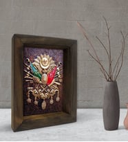 BK Gift Osmanlı Arması Tasarımlı Dekoratif Doğal Masif Ahşap Çerçeve 15x20cm-4 (Beyaz)