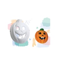 Puti Boyanabilir Karton Maske Balkabağı