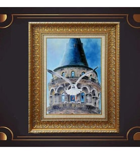 Gold Altın Kalın Çerçeveli Paspartulu Tablo c1771