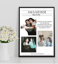 Kişiye Özel Anı Gazeteli Tablo, Anı Gazetesi Ahşap Çerçeveli Tablo, Doğum Günü, Anneler Günü, Sevgililer Gününe Özel (Siyah)