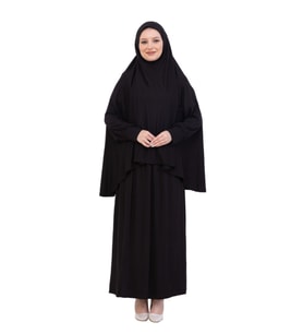 İki Parça Namaz Elbisesi – Uzun Pamuklu Tesettür Giyim Abaya & Başörtüsü Set