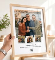 Babalar Günü Hediyesi Kişiye Özel Fotoğraflı Çerçeve Tablo - Babaya Anlamlı Hediye, QR Kodlu Anı Çerçevesi
