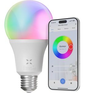 Akıllı Wi-Fi Led Akıllı RGB Ampul Mobil Uygulama Denetimli Google Home ve Alexa Uyumlu Çok Renkli Lamba (1 Adet) X7021