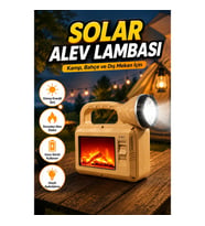 Solar Alev Lambası COB LED Güneş Enerjili Kamp Bahçe Dış Mekan Aydınlatma