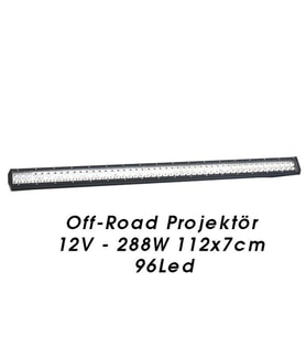 Off Road Led Bar Çift Sıralı 112x7 288w 96 Ledli Beyaz