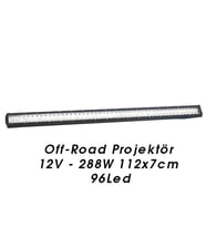 Off Road Led Bar Çift Sıralı 112x7 288w 96 Ledli Beyaz