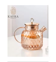 Kabartmalı Borosilikat Cam Demlik 1000ML Royaleks-CM-2006