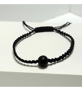 Oniks Taşlı Siyah Makrome Unisex Bileklik