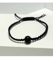 Oniks Taşlı Siyah Makrome Unisex Bileklik
